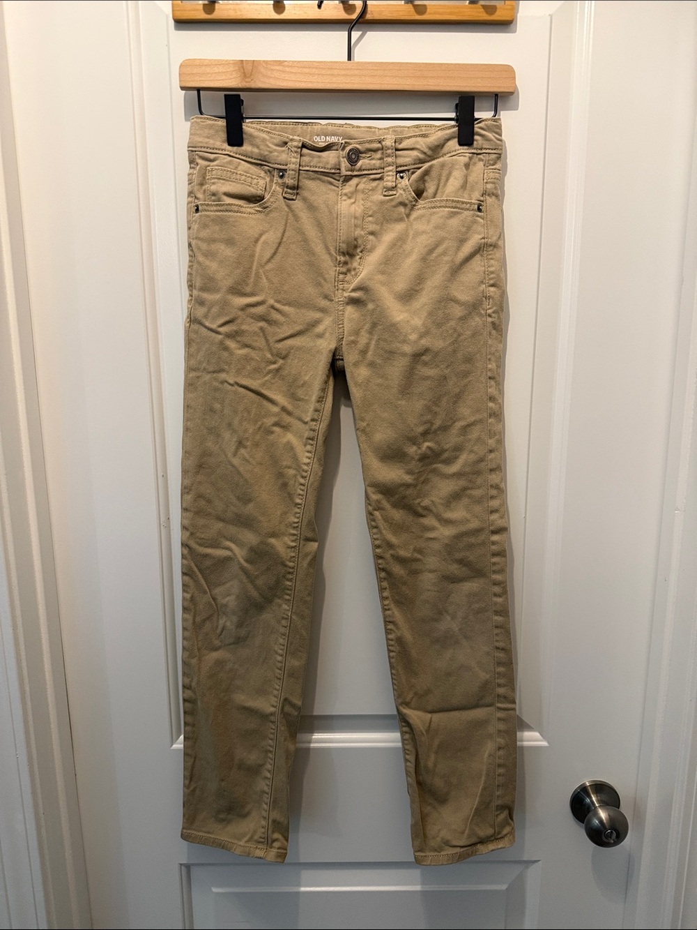 Old Navy Beige Straight-Leg Khakis